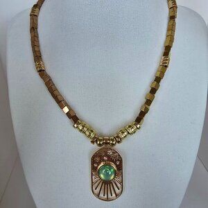 Handmade metal beaded necklace